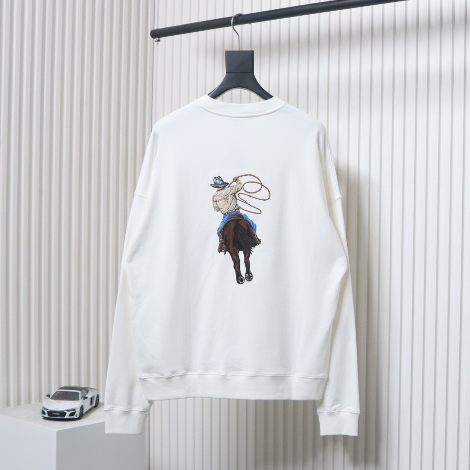 Louis Vuitton 24Fw Western Denim Heavy Embroidery Crewneck Sweatshirt
