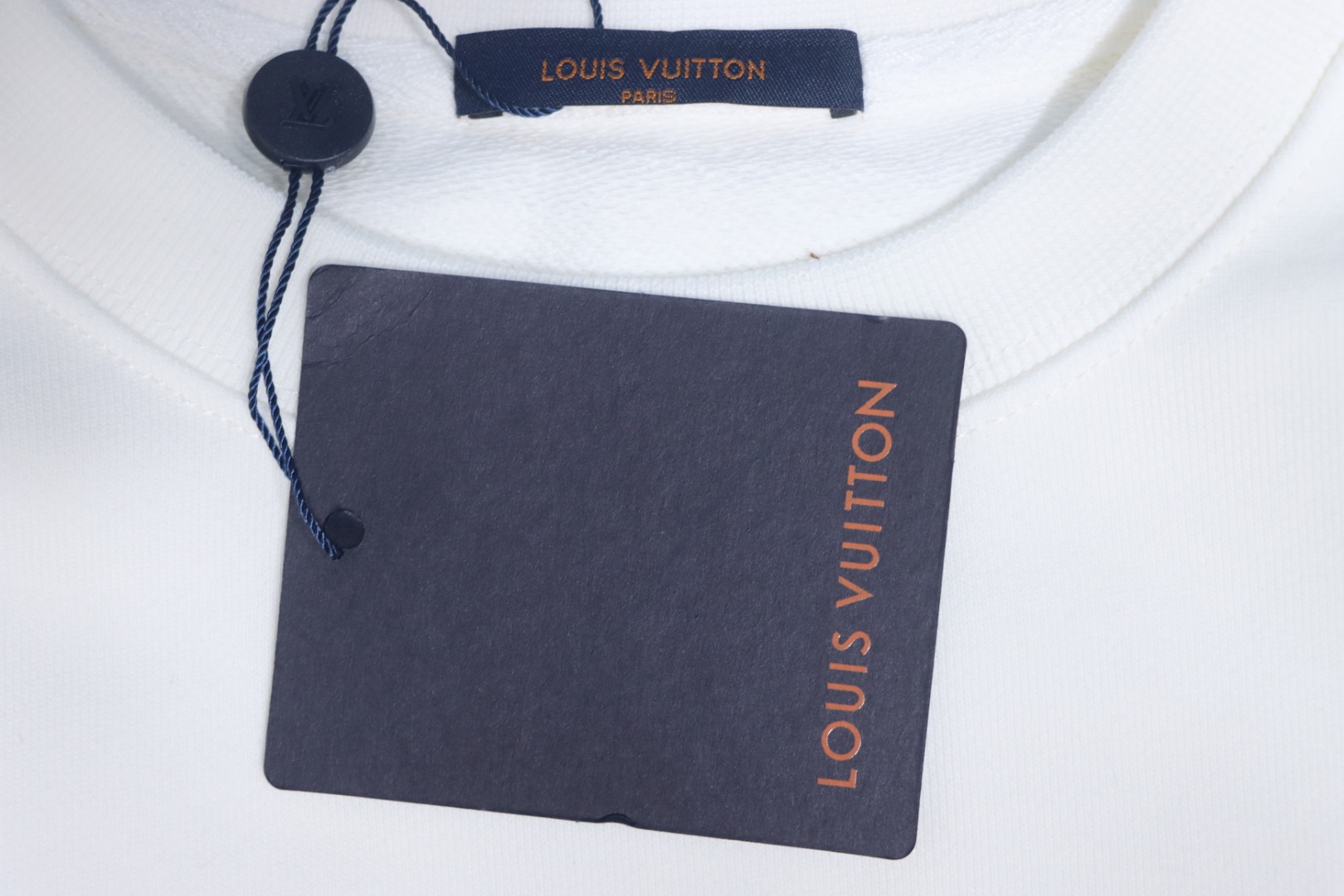 Louis Vuitton Gradient Necklace Pendant Print Round Neck Sweatshirt White