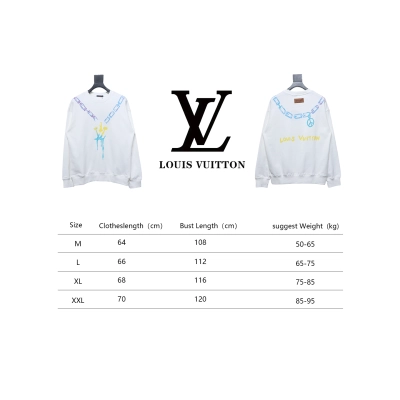 Louis Vuitton Gradient Necklace Pendant Print Round Neck Sweatshirt White 02