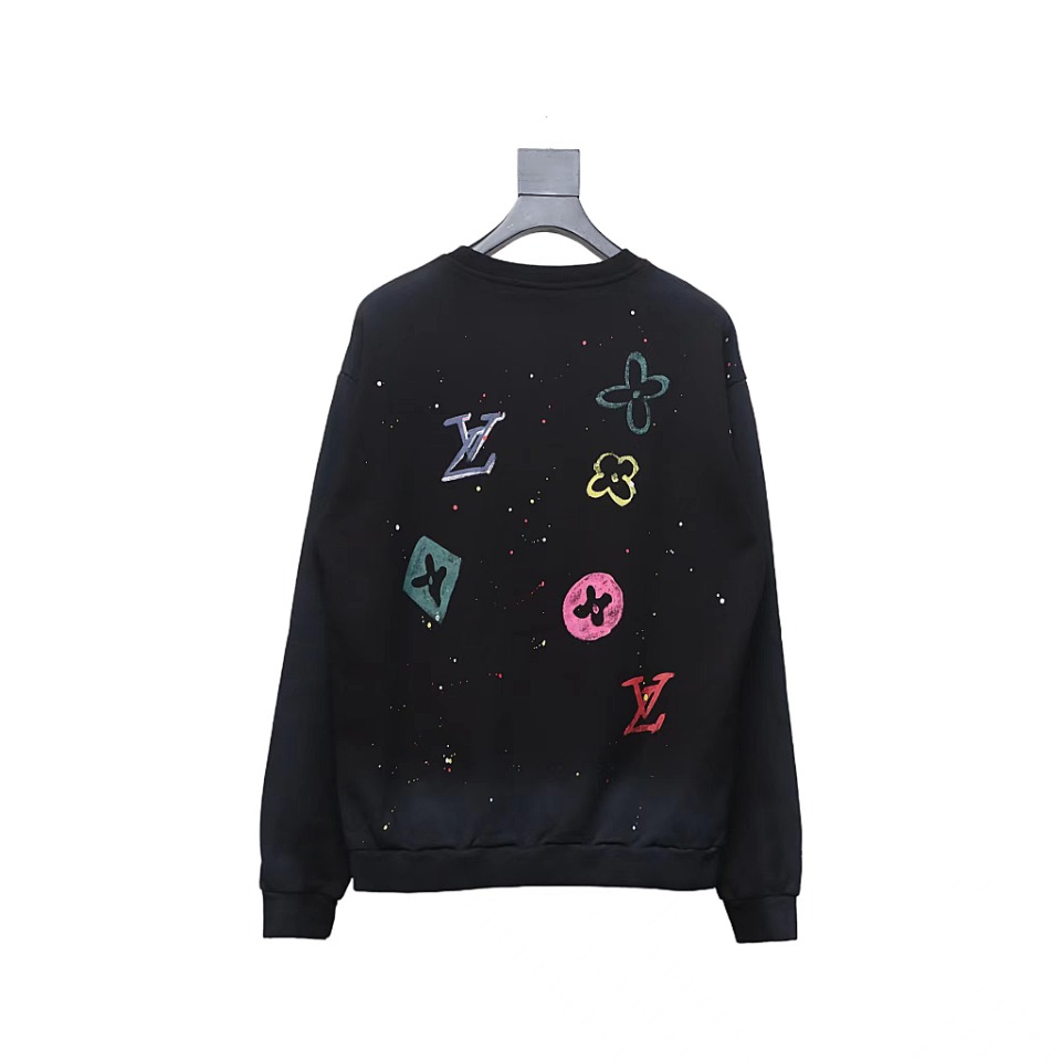 Louis Vuitton Graffiti Lettering Crewneck Sweatshirt Black