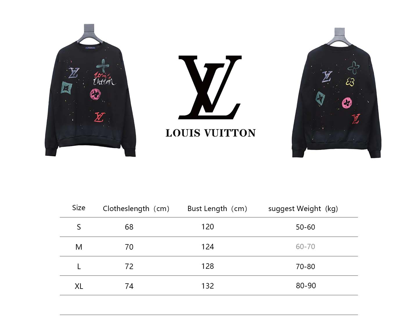 Louis Vuitton Graffiti Lettering Crewneck Sweatshirt Black