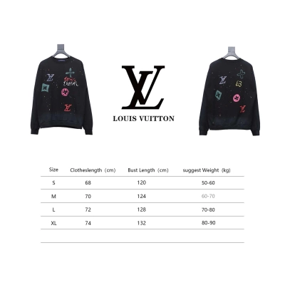 Louis Vuitton Graffiti Lettering Crewneck Sweatshirt Black 02
