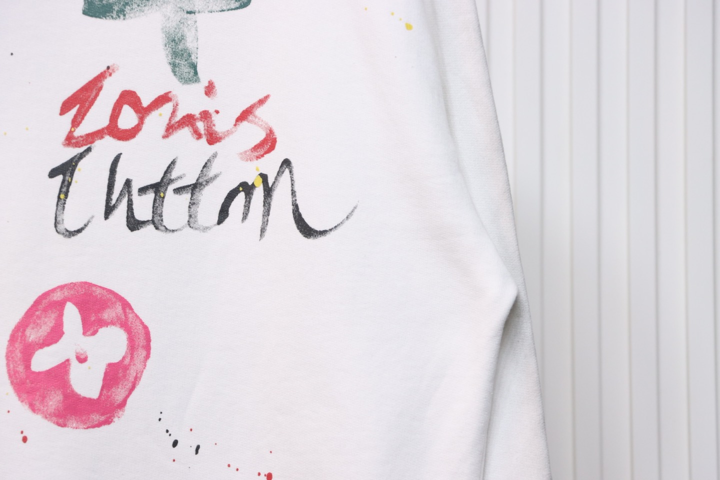Louis Vuitton Graffiti Lettering Crewneck Sweatshirt White