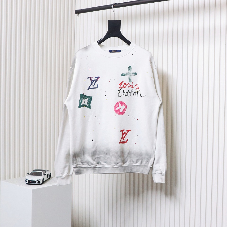 Louis Vuitton Graffiti Lettering Crewneck Sweatshirt White