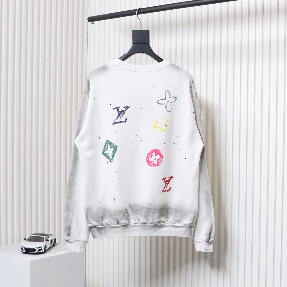Louis Vuitton Graffiti Lettering Crewneck Sweatshirt White