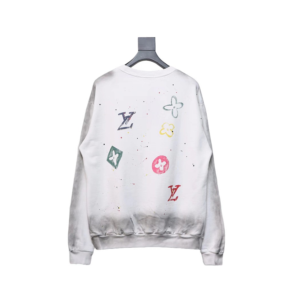 Louis Vuitton Graffiti Lettering Crewneck Sweatshirt White
