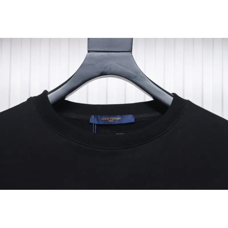 Louis Vuitton LV Logo Splash Print Round Neck Sweatshirt Black