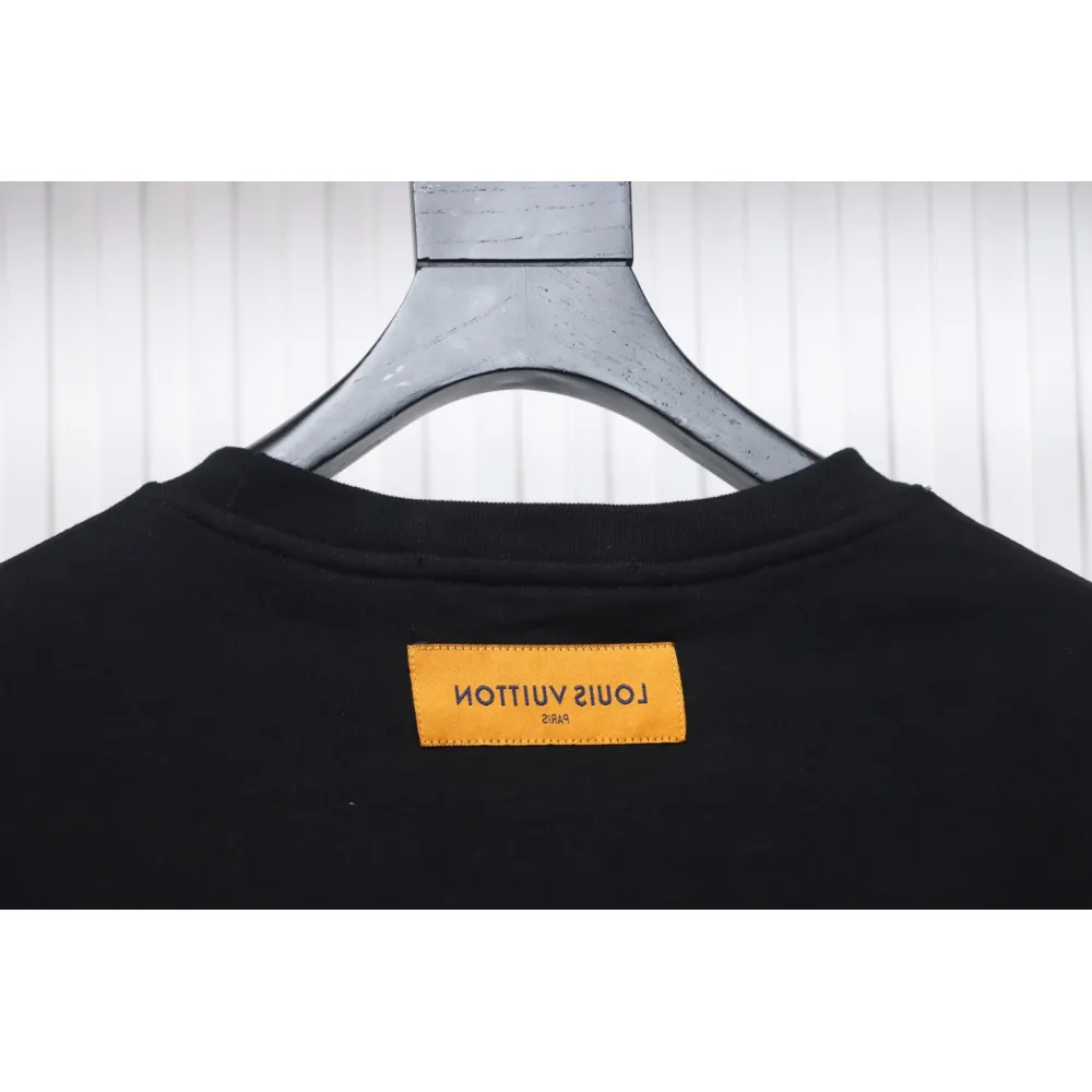 Louis Vuitton LV Logo Splash Print Round Neck Sweatshirt Black