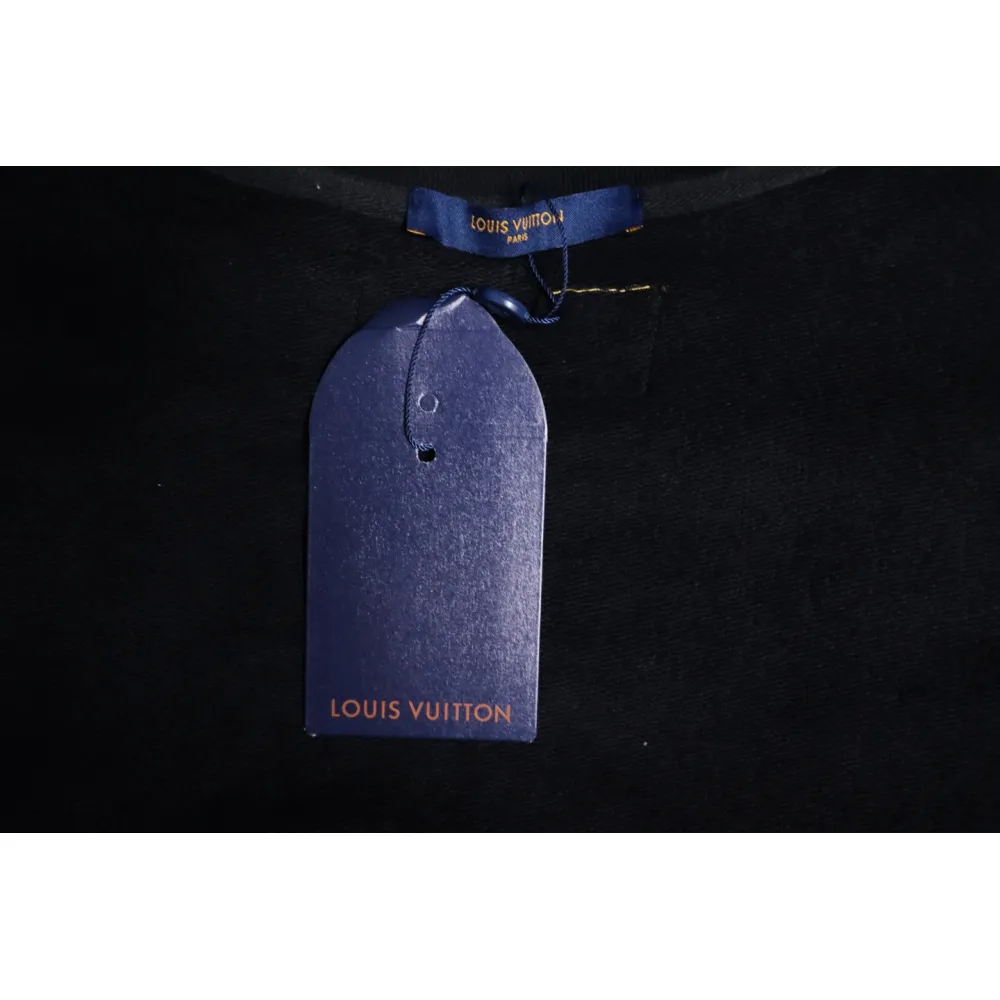 Louis Vuitton LV Logo Splash Print Round Neck Sweatshirt Black