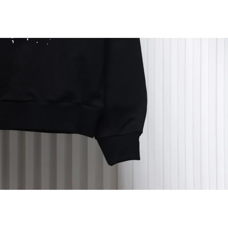Louis Vuitton LV Logo Splash Print Round Neck Sweatshirt Black