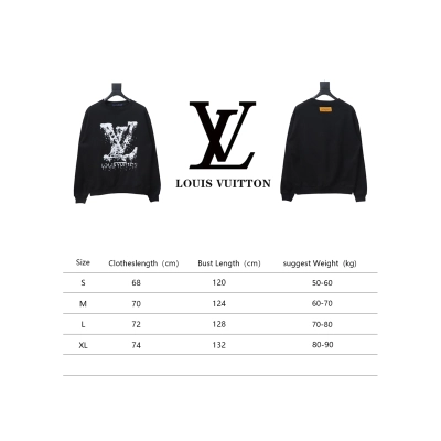 Louis Vuitton LV Logo Splash Print Round Neck Sweatshirt Black 02