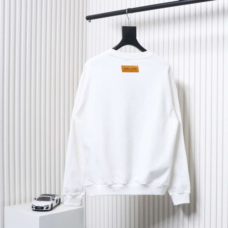 Louis Vuitton LV Logo Splash Print Round Neck Sweatshirt White