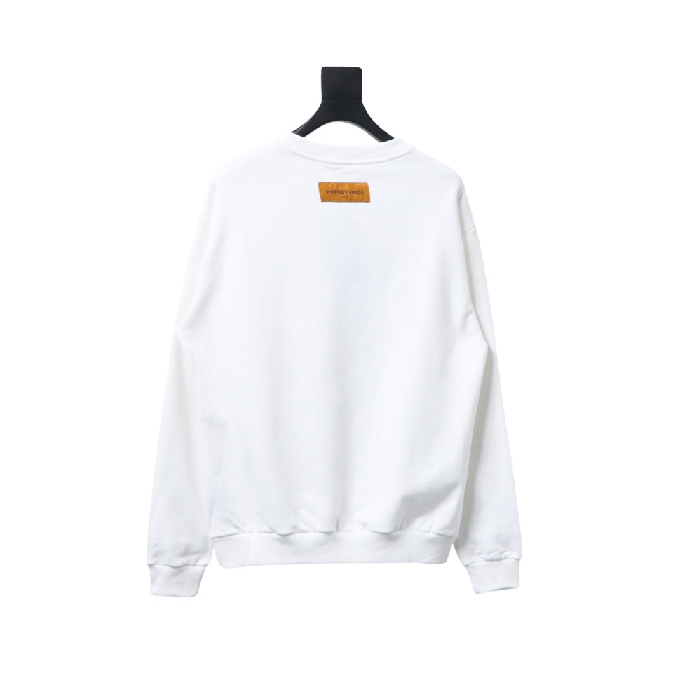 Louis Vuitton LV Logo Splash Print Round Neck Sweatshirt White