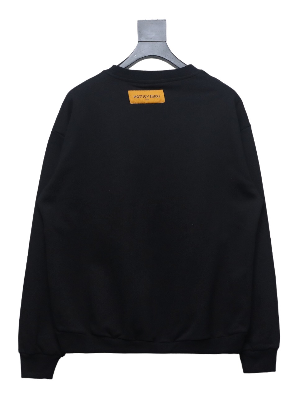 Louis Vuitton Neck Letter Towel Embroidered Round Neck Sweatshirt Black