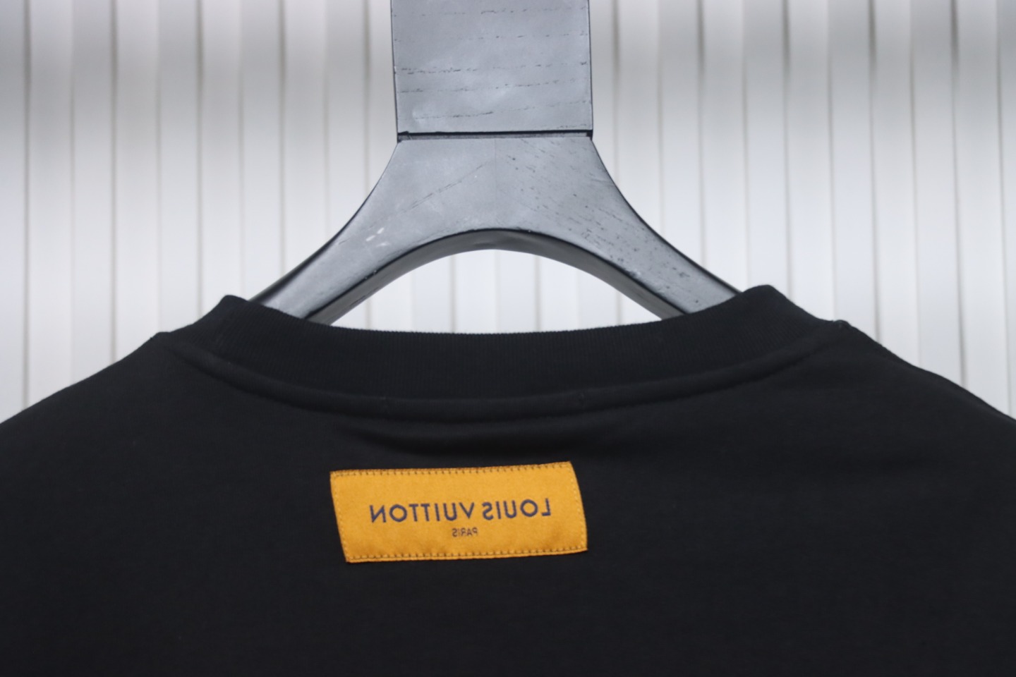 Louis Vuitton Neck Letter Towel Embroidered Round Neck Sweatshirt Black