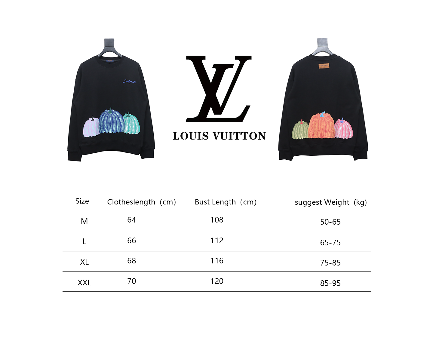 Louis Vuitton Pumpkin Print Crewneck Sweatshirt Black
