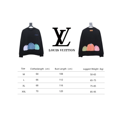 Louis Vuitton Pumpkin Print Crewneck Sweatshirt Black 02