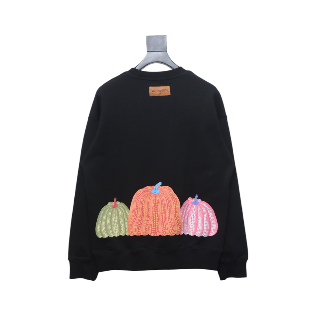 Louis Vuitton Pumpkin Print Crewneck Sweatshirt Black