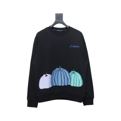 Louis Vuitton Pumpkin Print Crewneck Sweatshirt Black 01