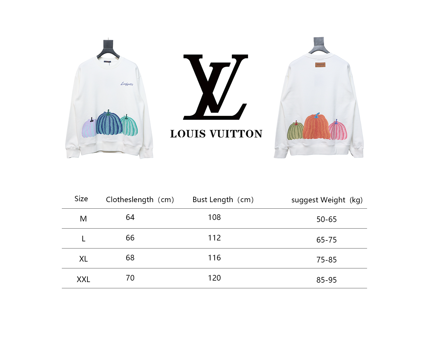 Louis Vuitton Pumpkin Print Crewneck Sweatshirt White