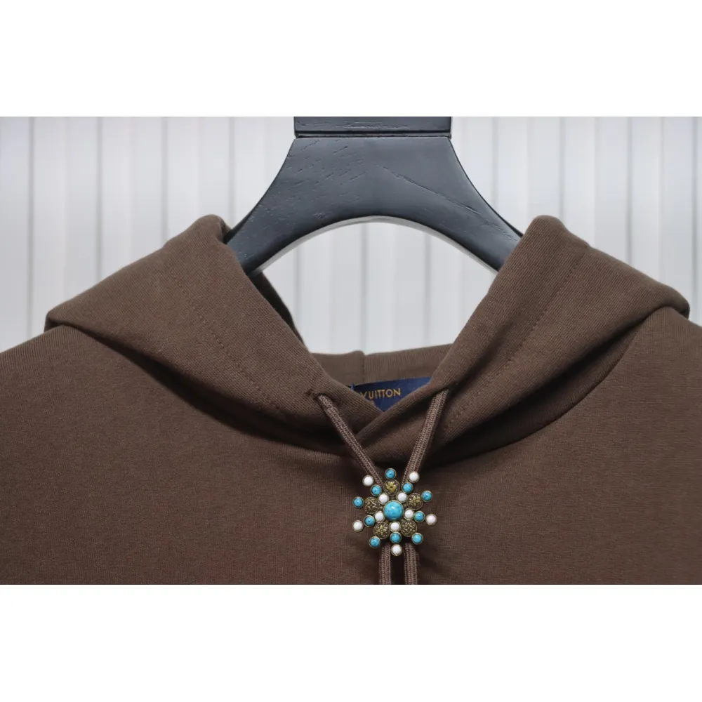 Louis Vuitton Turquoise Sunflower Drawstring Hoodie