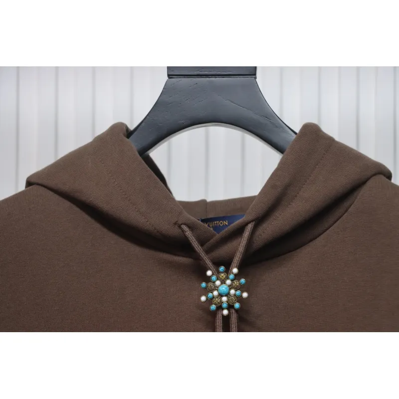 Louis Vuitton Turquoise Sunflower Drawstring Hoodie