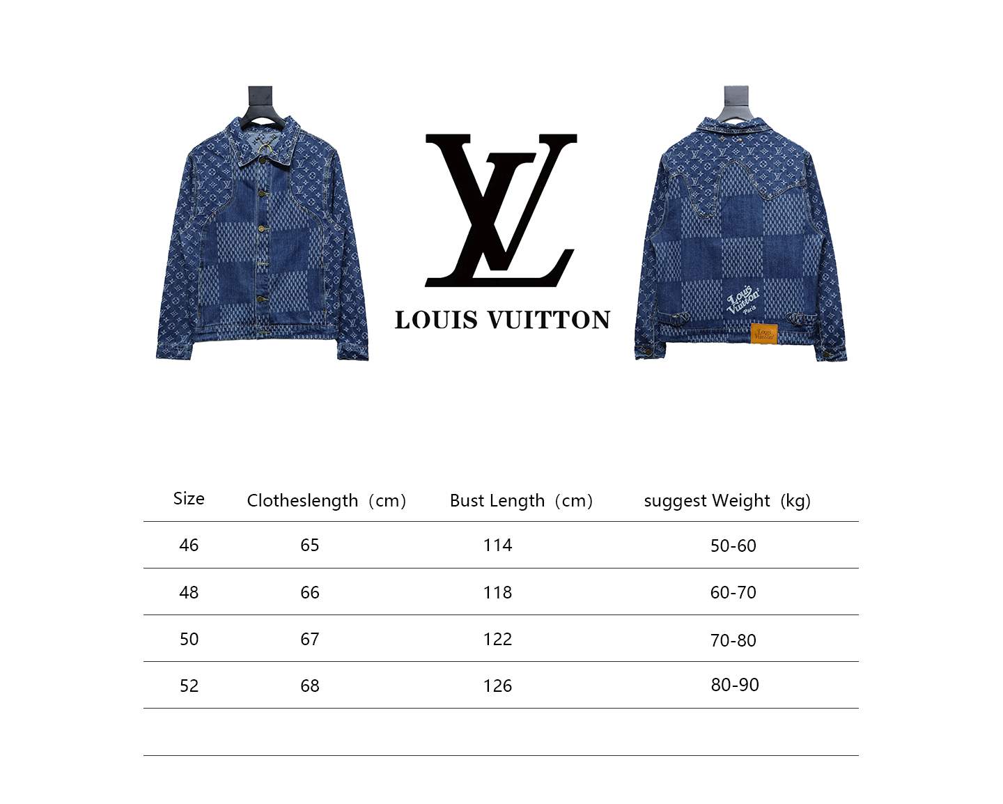 Louis Vuitton 20Fw Checkerboard Pattern Denim Long Sleeve Jacket