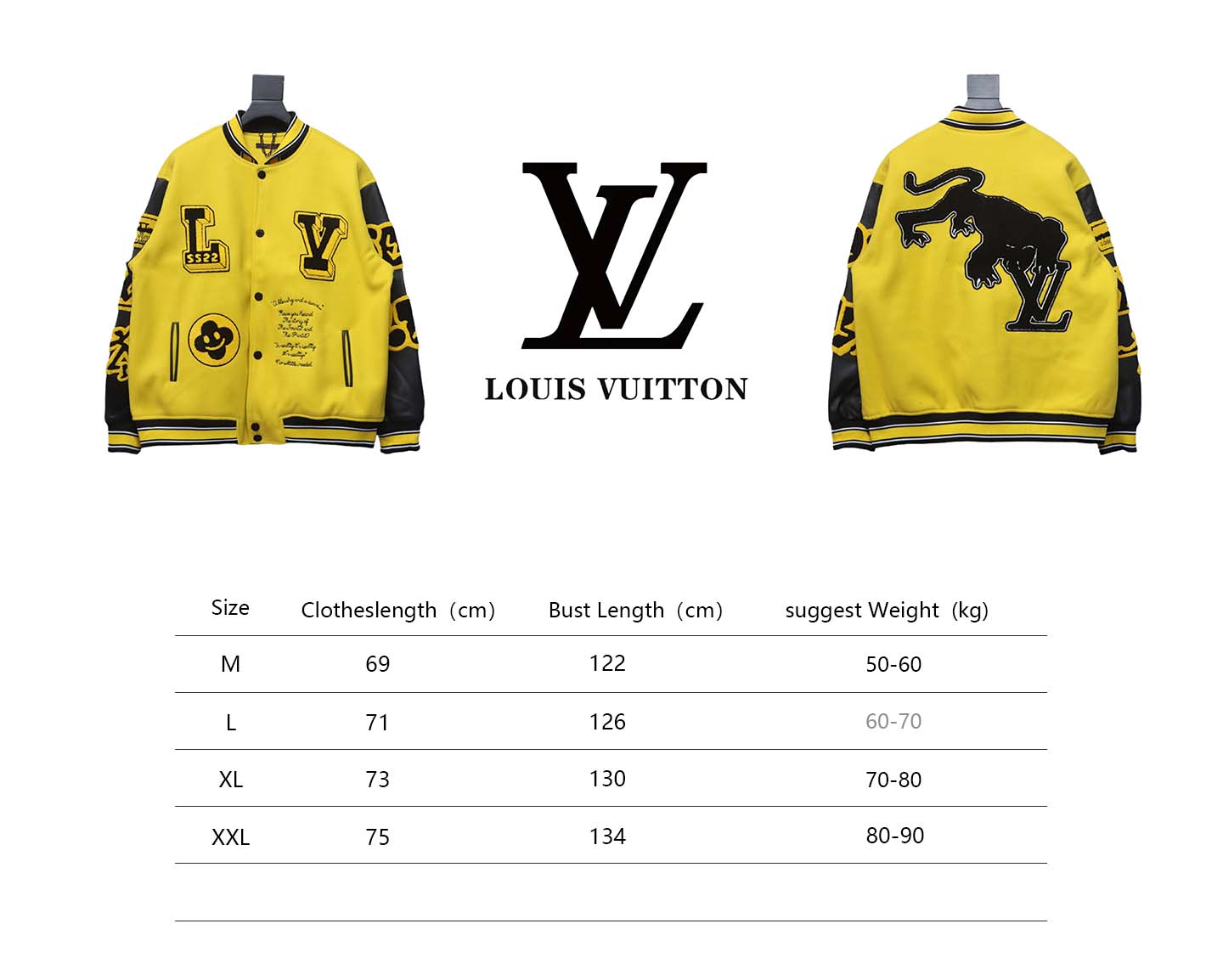 Louis Vuitton 22FW Embroidered Leather Baseball Jacket