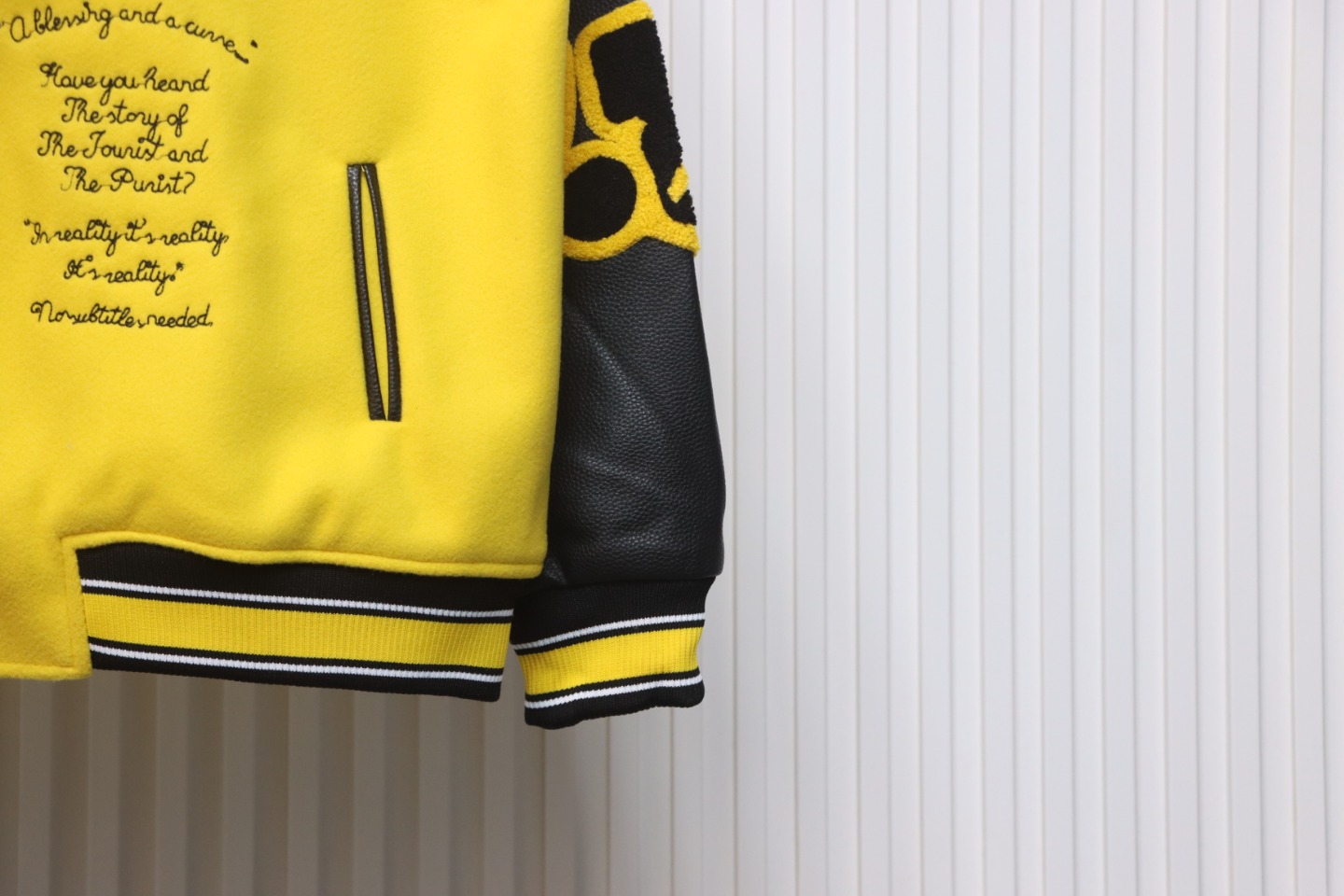 Louis Vuitton 22FW Embroidered Leather Baseball Jacket