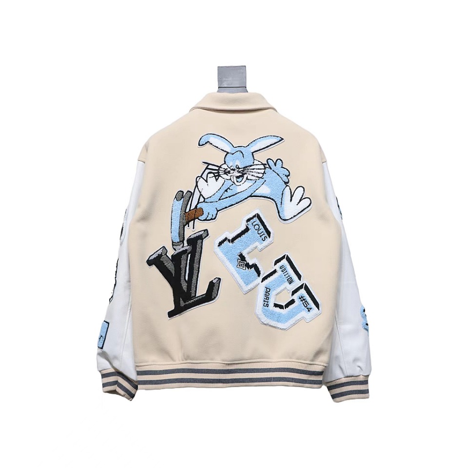 Louis Vuitton 22Fw Towel Embroidered Letter Badge Baseball Jacket