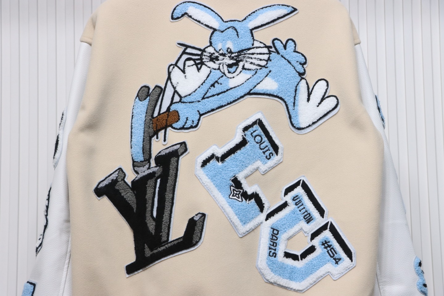 Louis Vuitton 22Fw Towel Embroidered Letter Badge Baseball Jacket