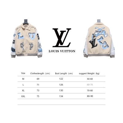 Louis Vuitton 22Fw Towel Embroidered Letter Badge Baseball Jacket 02