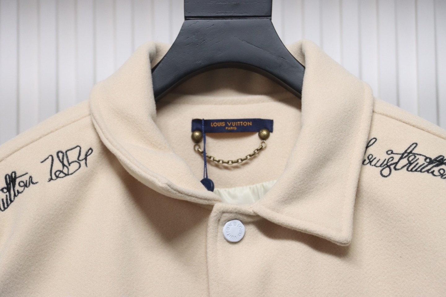 Louis Vuitton 22Fw Towel Embroidered Letter Badge Baseball Jacket