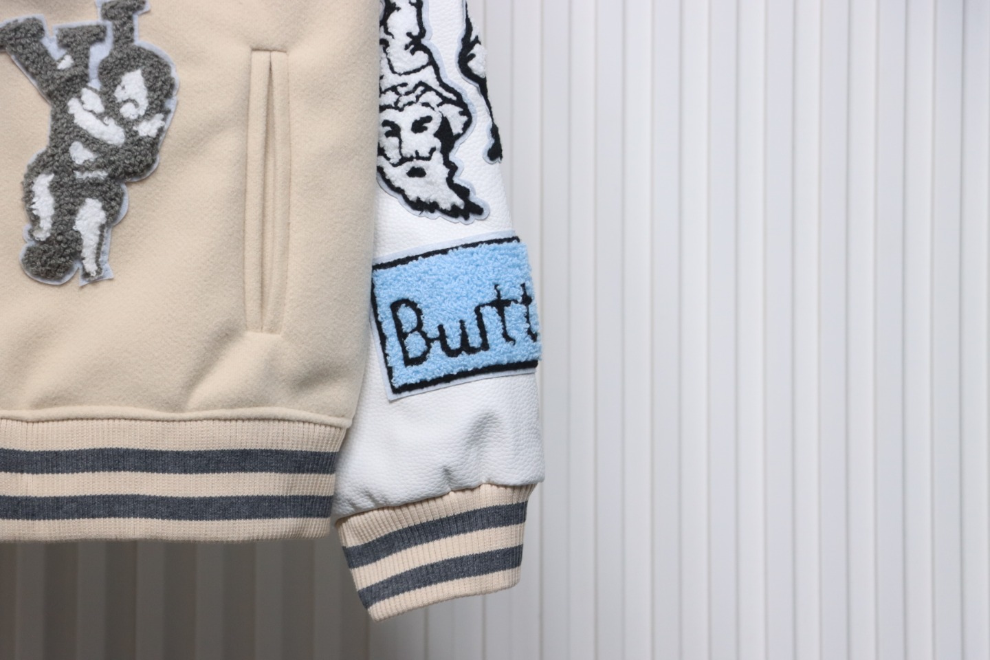 Louis Vuitton 22Fw Towel Embroidered Letter Badge Baseball Jacket