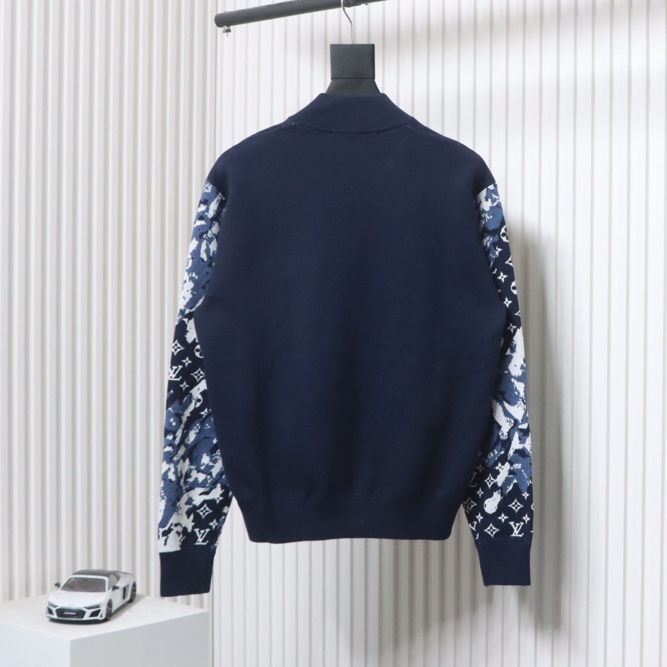 Louis Vuitton 23Fw Floral Jacquard Logo Knitted Jacket