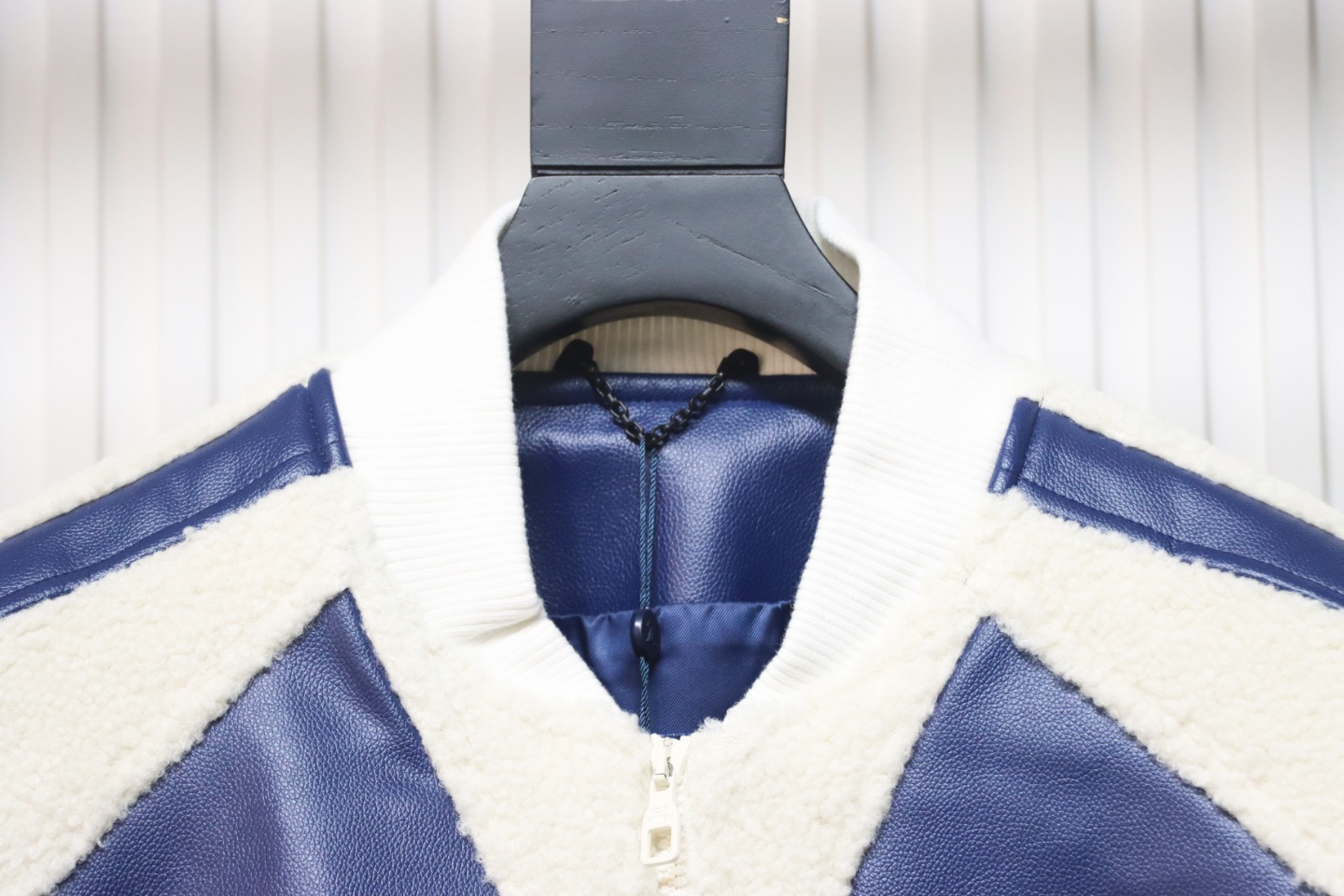 Louis Vuitton 23Fw Patchwork Old Flower Lamb Fleece Baseball Jacket