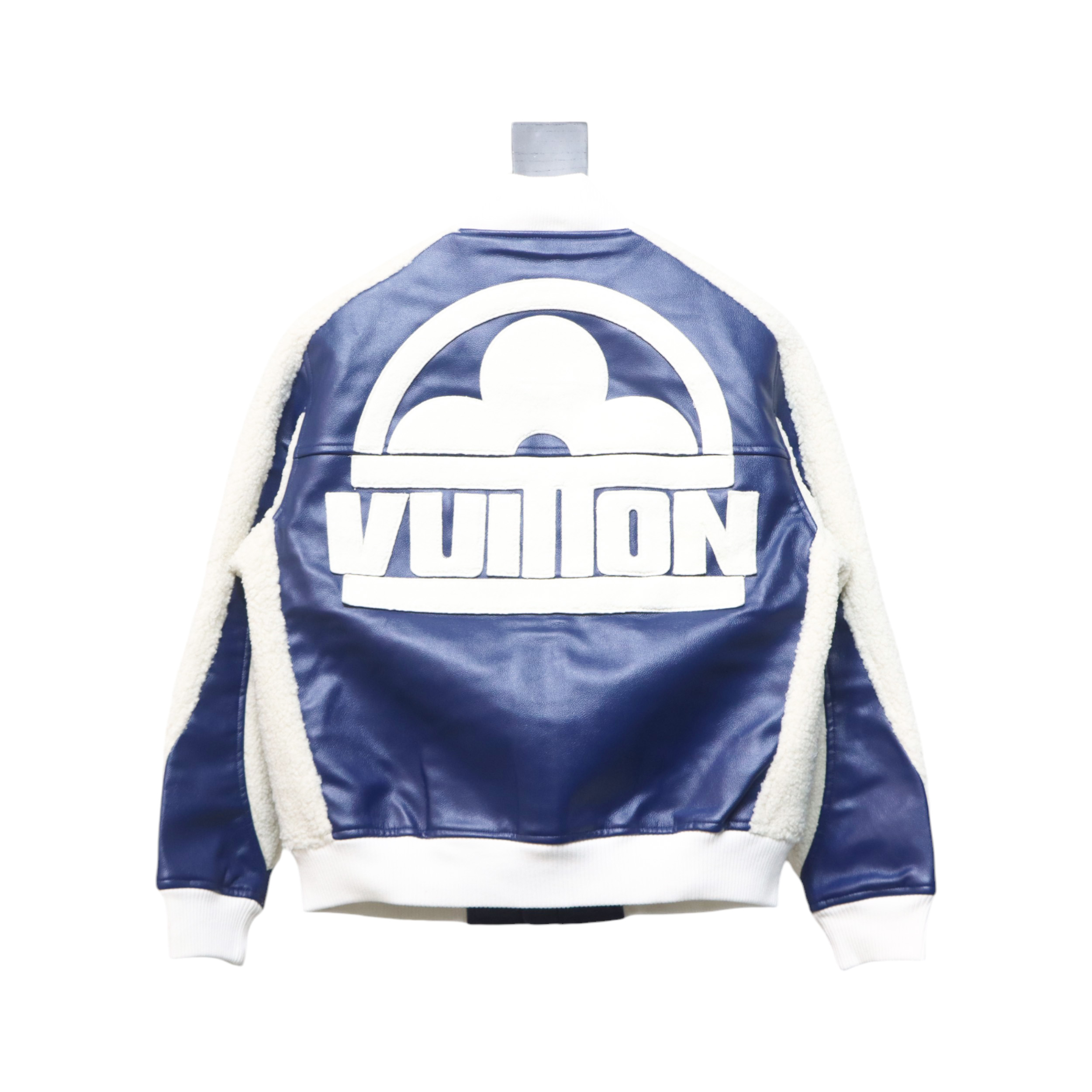 Louis Vuitton 23Fw Patchwork Old Flower Lamb Fleece Baseball Jacket