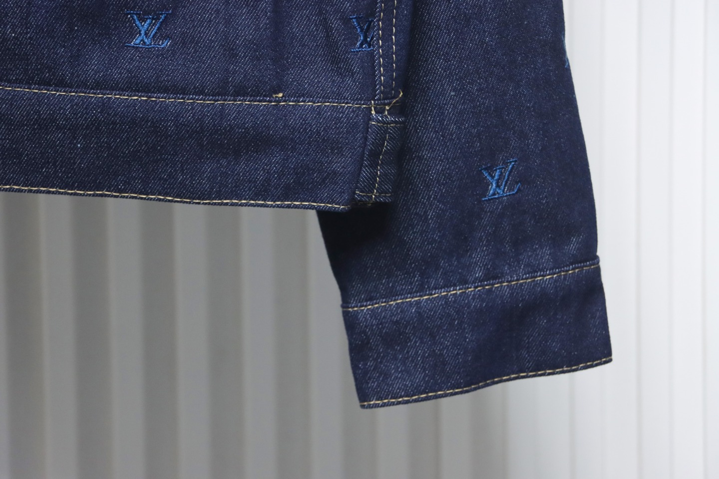 Louis Vuitton 24 Logo Embroidered Blue Denim Jacket