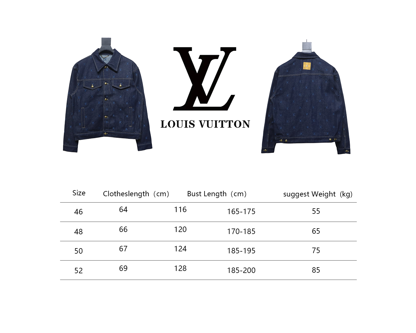 Louis Vuitton 24 Logo Embroidered Blue Denim Jacket