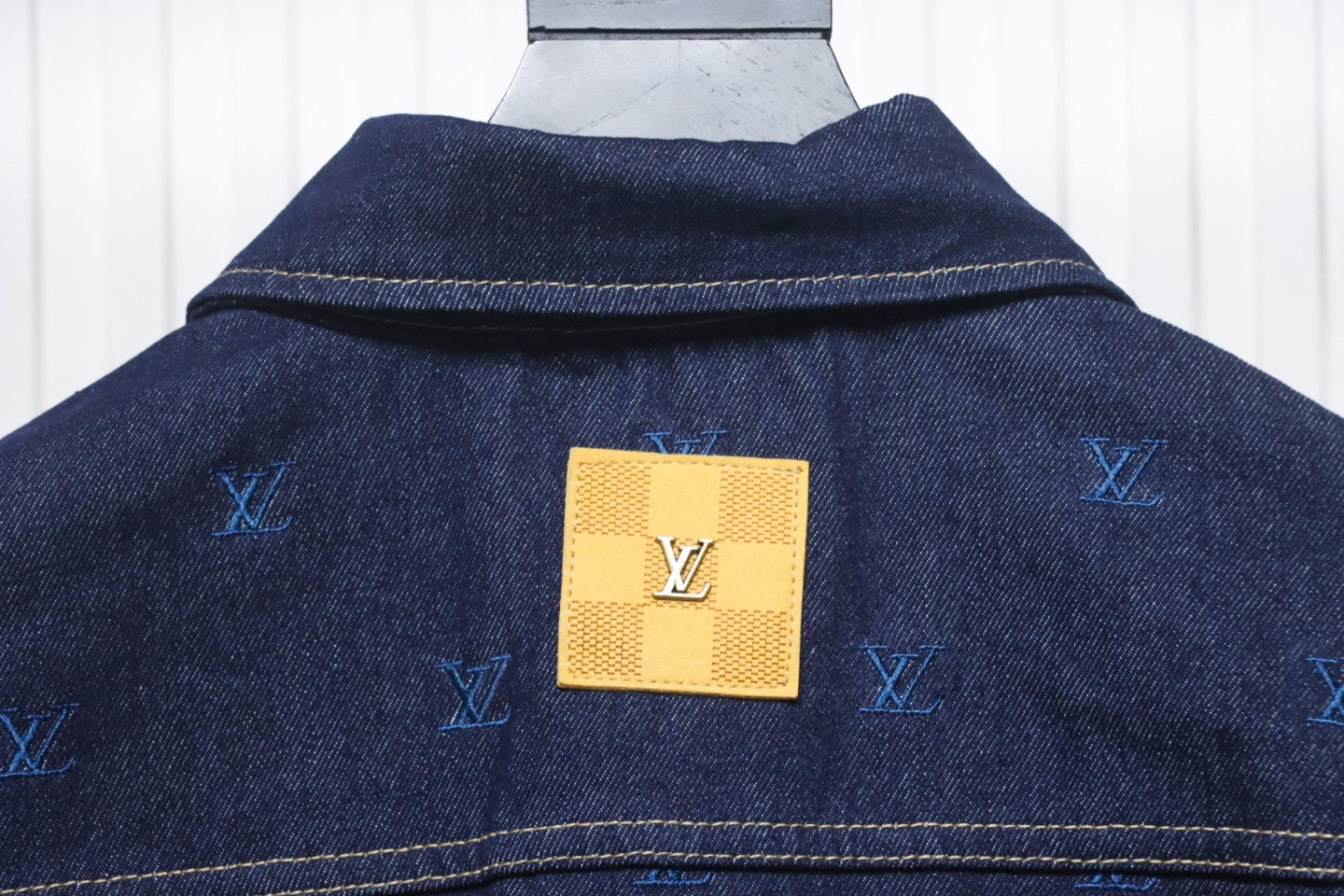 Louis Vuitton 24 Logo Embroidered Blue Denim Jacket