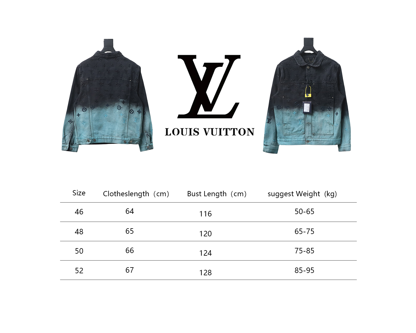 Louis Vuitton 24Fw All-Over Embroidered Monogram Gradient Washed Denim Jacket