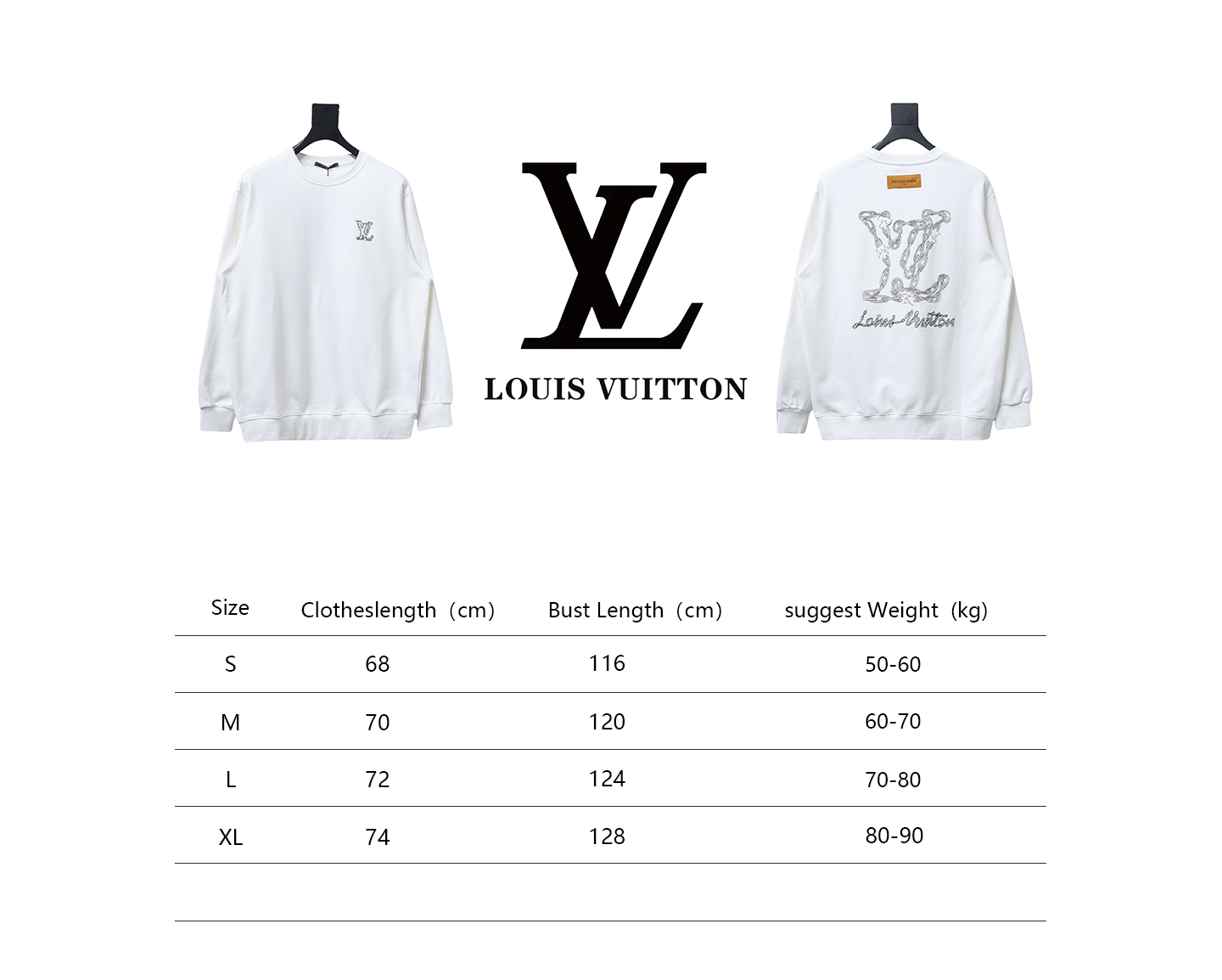 Louis Vuitton 24Fw Embroidered LOGO Round Neck Sweatshirt White