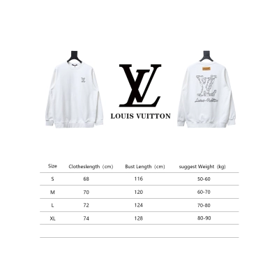 Louis Vuitton 24Fw Embroidered LOGO Round Neck Sweatshirt White 02