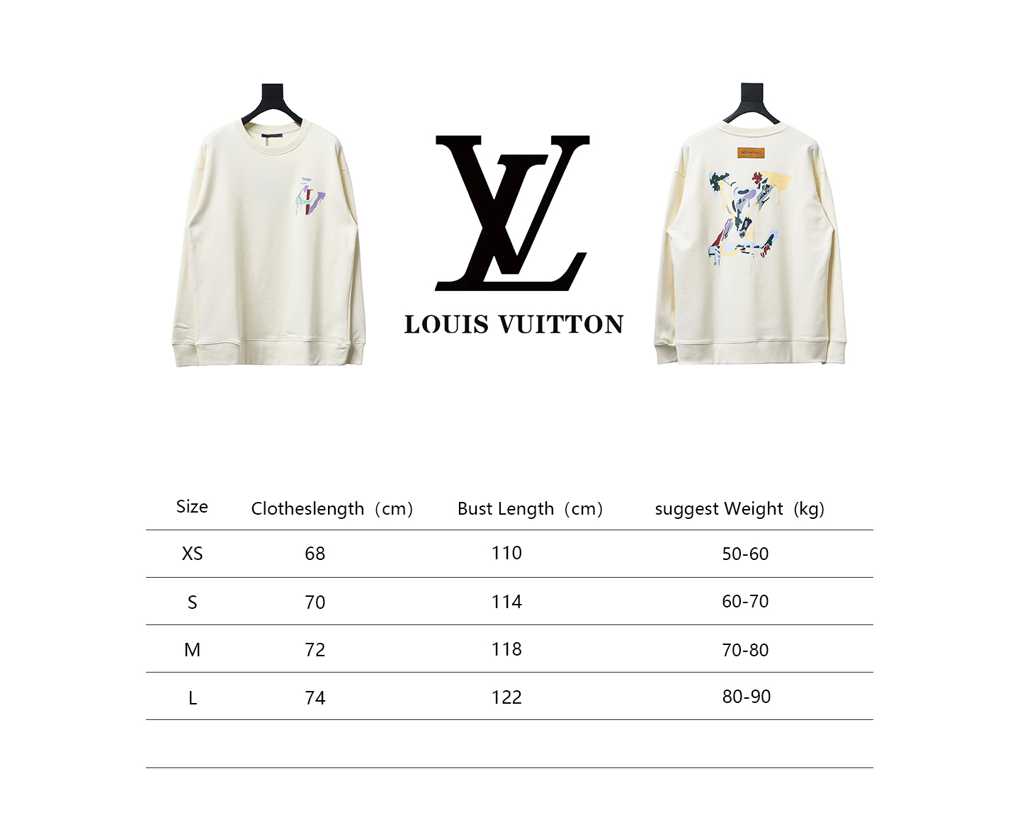 Louis Vuitton 24Fw Graffiti Letters Printed Crewneck Sweatshirt Beige