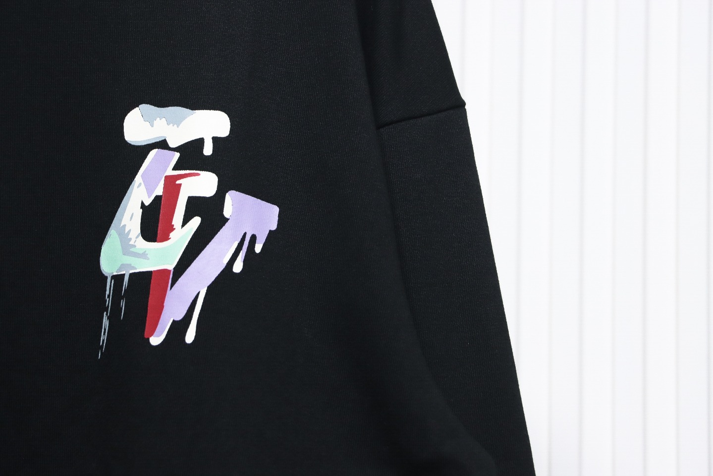 Louis Vuitton 24Fw Graffiti Letters Printed Crewneck Sweatshirt Black