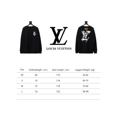 Louis Vuitton 24Fw Graffiti Letters Printed Crewneck Sweatshirt Black 02
