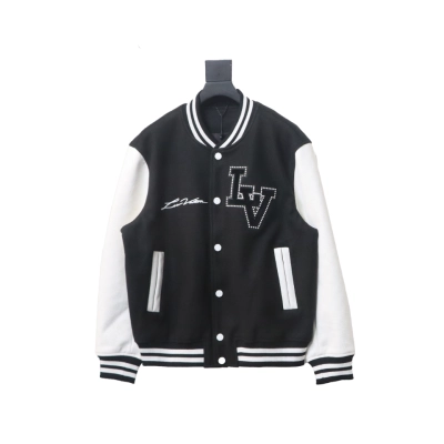 Louis Vuitton 24Fw Pearl Embroidered Letters Baseball Jacket 01