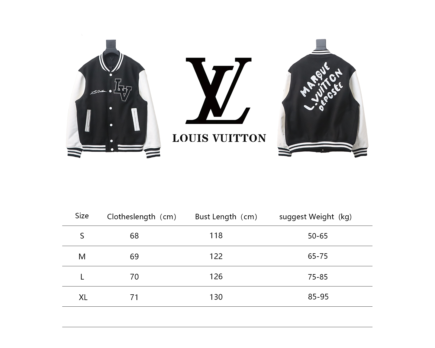 Louis Vuitton 24Fw Pearl Embroidered Letters Baseball Jacket