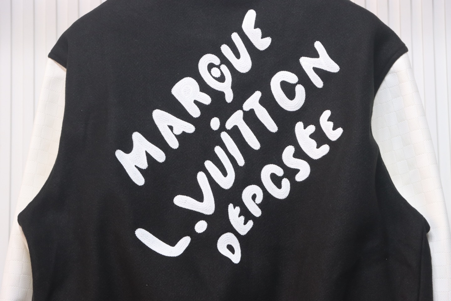 Louis Vuitton 24Fw Pearl Embroidered Letters Baseball Jacket