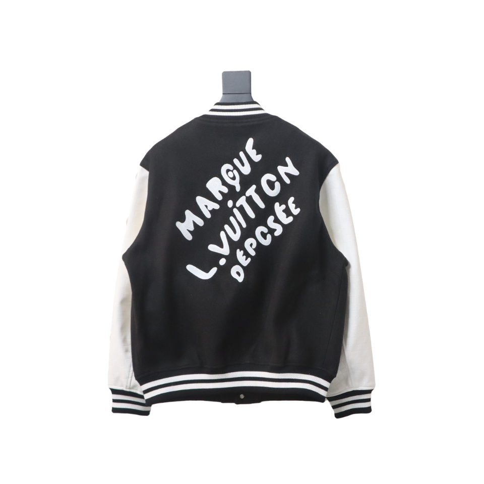 Louis Vuitton 24Fw Pearl Embroidered Letters Baseball Jacket